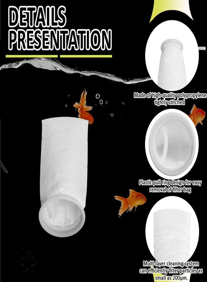 MCCKLE Filter Sock 4 Inch Ring, Filter Socks for Saltwater Aquarium by 9 Inch Long, 200 Micron Aquarium Filter Sock for Fish Tank Sump Saltwater Freshwater Aquariums (12 Pack) - Image 3